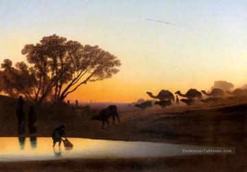  Nil Art - Coucher de soleil sur le paysage du Nil Charles Théodore Frère